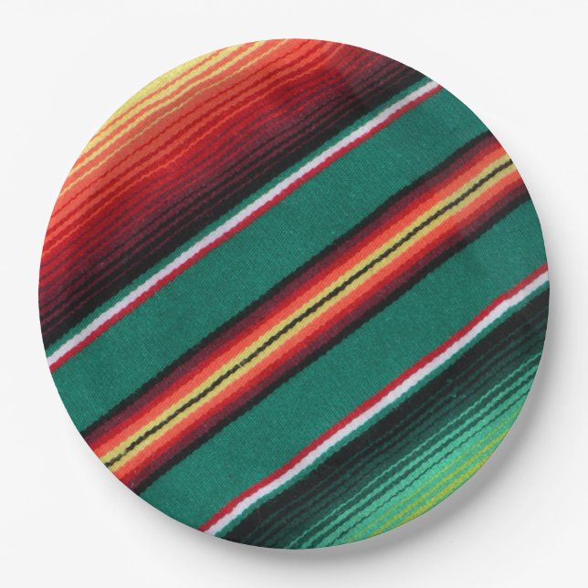 Mexikanischer Blanket farbenfroher Streifen Pappteller (Vorderseite)