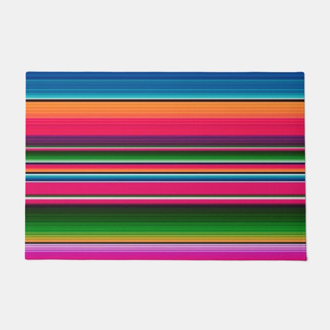 Mexikanischer Blanket Fiesta Streifen farbenfrohe  Fußmatte (Vorderseite)