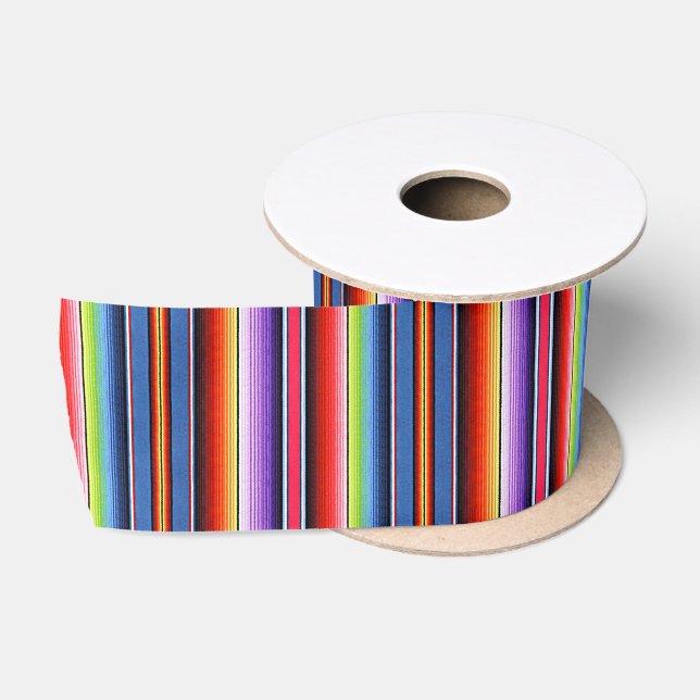 Mexikanischer Blanket Fiesta Streifen Serape Rainb Satinband (Spule)