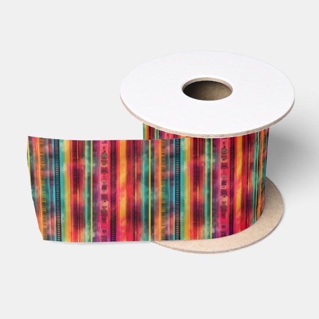 Mexikanischer Blanket Fiesta Wasserfarbenserape Satinband (Spule)