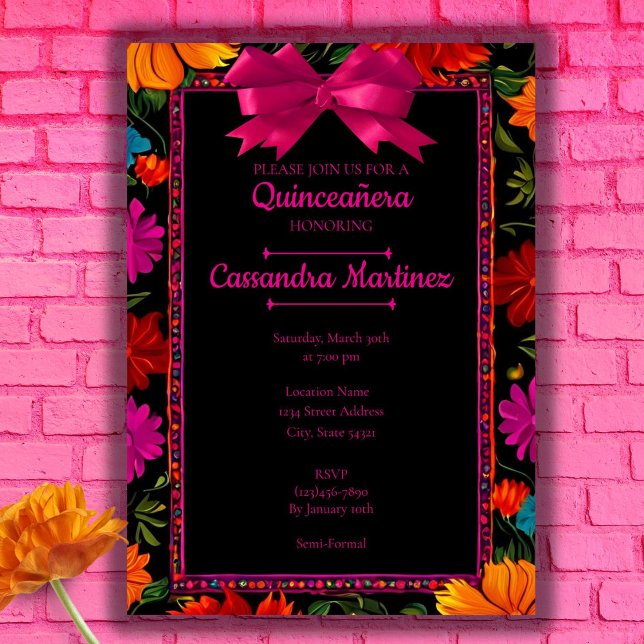 Mexikanischer Blumenladen Fiesta Quinceanera Einla Einladung (Von Creator hochgeladen)