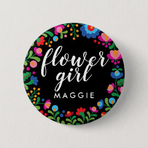 Mexikanischer Blumenname Button