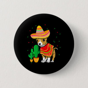 Mexikanischer Chihuahua Dog Sombrero Cinco De Mayo Button