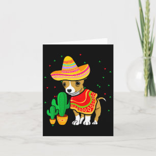 Mexikanischer Chihuahua Dog Sombrero Cinco De Mayo Karte