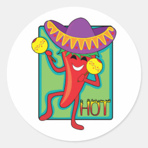 mexikanischer Chili Runder Aufkleber