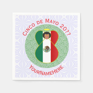Mexikanischer Cinco de Mayo Engel Personalisiert  Serviette