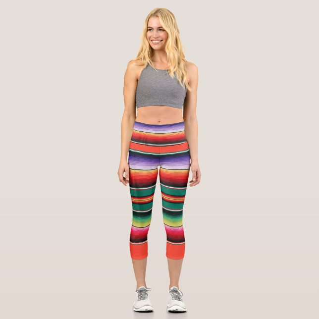 mexikanischer Deckdruck Capri Leggings (Vorderseite)