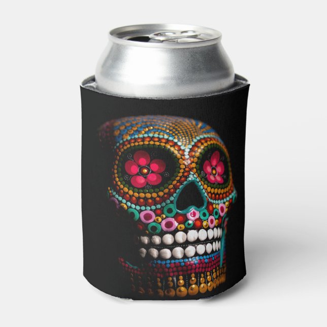 Mexikanischer Dia des Toten Skeletts Kunst des Tod Dosenkühler (Kanne Vorderseite)