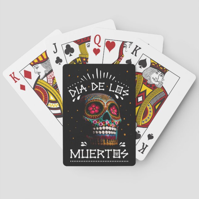Mexikanischer Dia des Toten Skeletts Kunst des Tod Spielkarten (Rückseite)