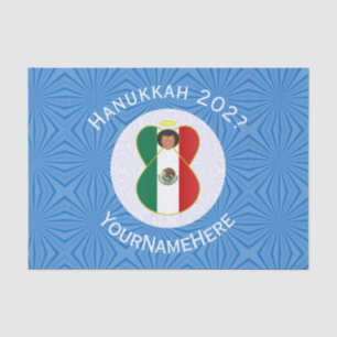 Mexikanischer Engel Hanukkah-Flagge Personalisiert Seidenpapier