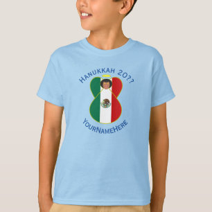 Mexikanischer Engel Hanukkah-Flagge Personalisiert T-Shirt