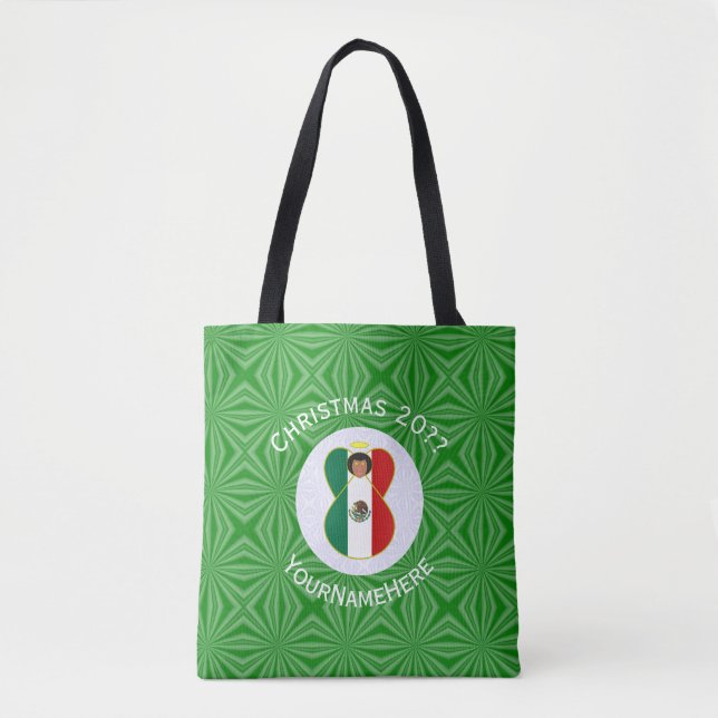 Mexikanischer Engel-Weihnachtsflagge Personalisier Tasche (Vorderseite)