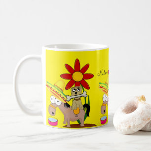 Mexikanischer Eselhund Sombrero Gelber Becher Kaffeetasse