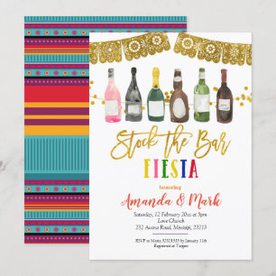 Mexikanischer Fiesta Stock Das Bar-Paar Dusche Einladung