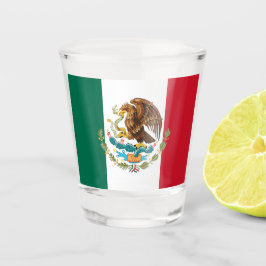 Mexikanischer Flaggen- und Mexikanischer Landpatri Schnapsglas