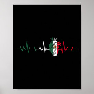 Mexikanischer Flaggenschlager für mexikanischen St Poster