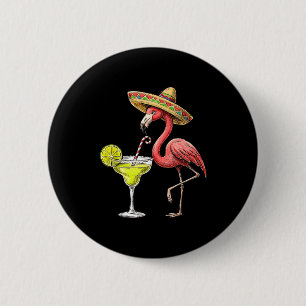 Mexikanischer Flamingo Sombrero Margarita Cinco de Button