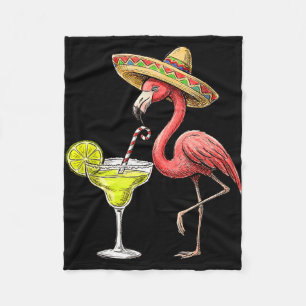 Mexikanischer Flamingo Sombrero Margarita Cinco de Fleecedecke