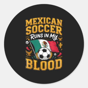 Mexikanischer Fußball steckt im Blut, mexikanische Runder Aufkleber