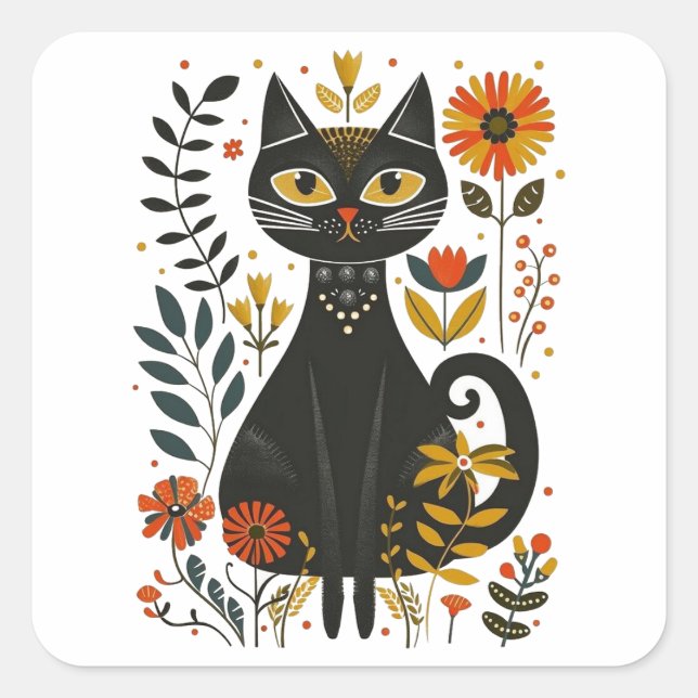 Mexikanischer Gatita, Quadratischer Aufkleber (Vorderseite)
