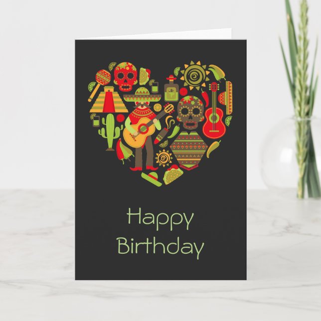 Mexikanischer Geburtstag des Toten Mexiko Karte (Vorderseite)