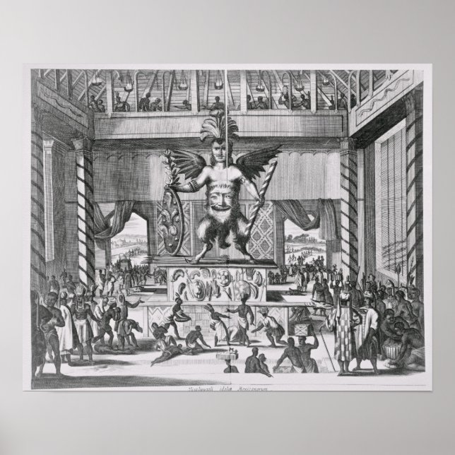 Mexikanischer Gott Huitzilopochtli Poster (Vorne)