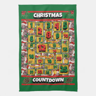 Mexikanischer Hairless Countdown Weihnachtsadvent Geschirrtuch