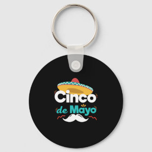 Mexikanischer Hut und Schnurrbart Cinco De Mayo Schlüsselanhänger