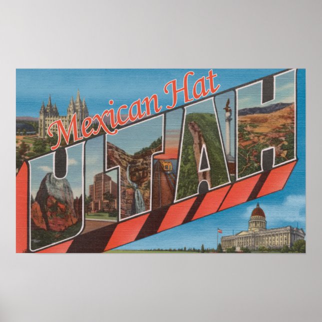 Mexikanischer Hut, Utah - Große Buchstabenszenen Poster (Vorne)