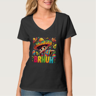 Mexikanischer Junge Dabbing Bruh Poncho Cinco de M T-Shirt