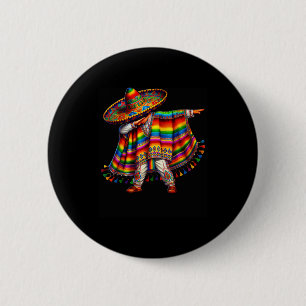Mexikanischer Junge dabbing Poncho Cinco de Mayo S Button