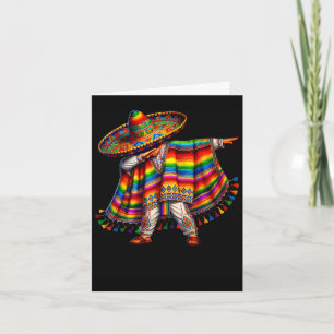 Mexikanischer Junge macht Dabbing mit Poncho Cinco Karte