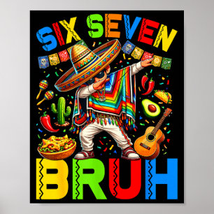 Mexikanischer Junge macht Dabbing Poncho cinco de Poster