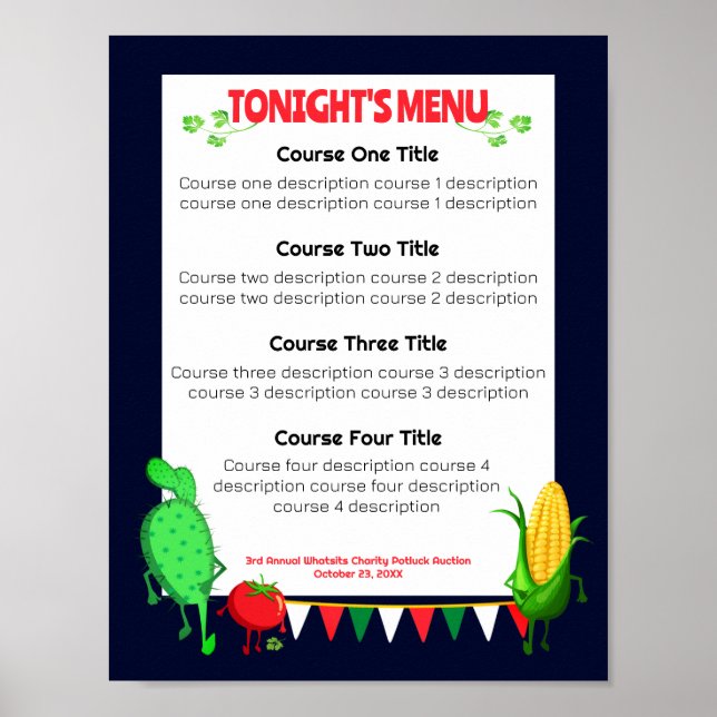 Mexikanischer Kakteen Mais Dinner Party Catering M Poster (Vorne)