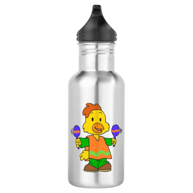 Mexikanischer Kick-Cartoon | Hintergrundfarbe ausw Edelstahlflasche (Rechts)
