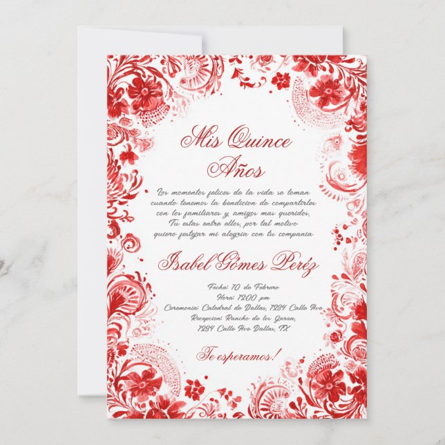 Mexikanischer Königin Einladung (Vorderseite)