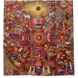 Mexikanischer Maya Aztec LatinX Hispanisch Oaxacan Duschvorhang