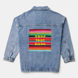 mexikanischer Mexiko-Poncho-Deckenuntergrund Jeansjacke