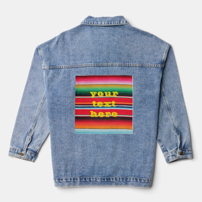 mexikanischer Mexiko-Poncho-Deckenuntergrund Jeansjacke (Rückseite)