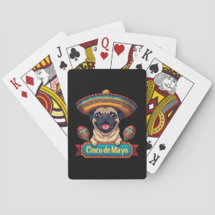 Mexikanischer Mops Dog Sombrero Cinco De Mayo Spielkarten