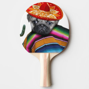 Mexikanischer Mopshund Tischtennis Schläger