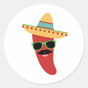 mexikanischer Paprika Runder Aufkleber
