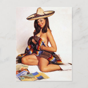 Mexikanischer Pin Up Postkarte