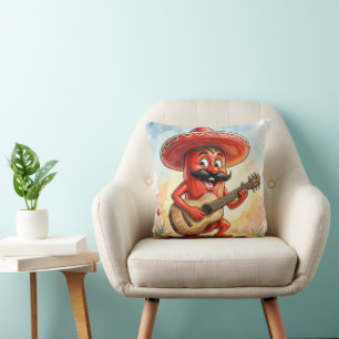 Mexikanischer roter Chili-Pfeffer-Gitarrist Kissen