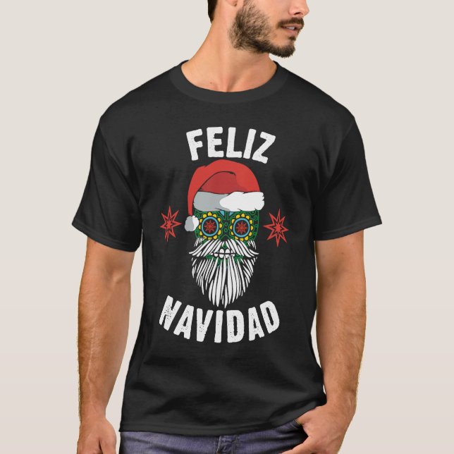 Mexikanischer Santa Feliz Navidad Heiliger Zucker  T-Shirt (Vorderseite)
