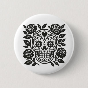 Mexikanischer Schädel Button