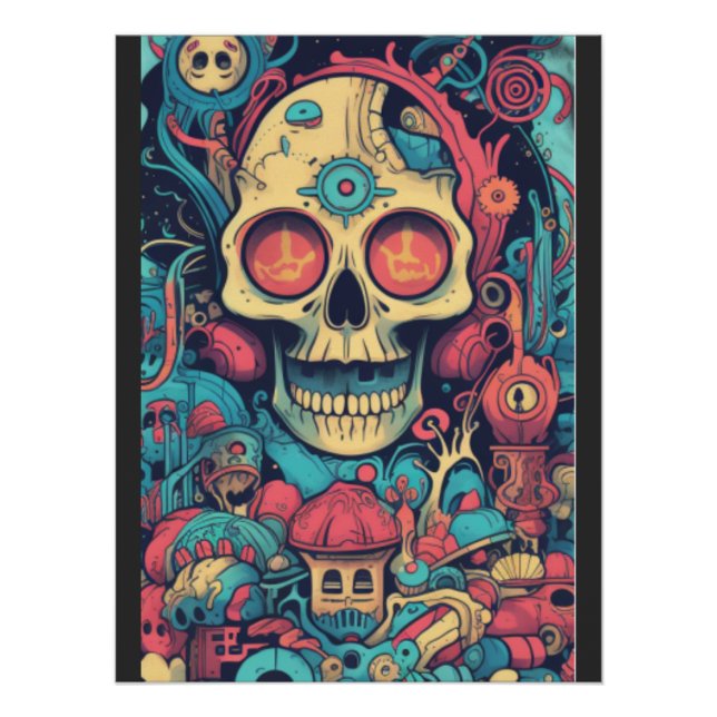 mexikanischer Schädel, Dia de Los Muer, Poster (Vorderseite)