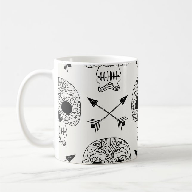 Mexikanischer Schädeltag Kaffeetasse (Links)