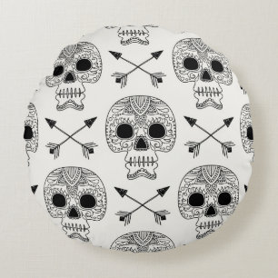 Mexikanischer Schädeltag Rundes Kissen
