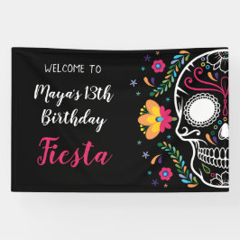 Mexikanischer Schäferfloral Fiesta zum Geburtstag Banner